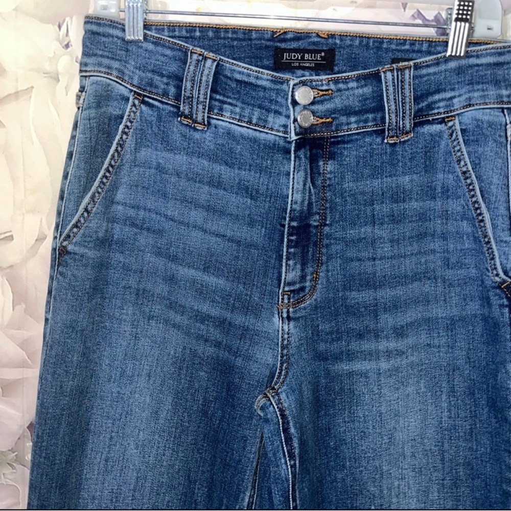 Judy Blue High Rise Wide Leg Double Button Jeans 11/30